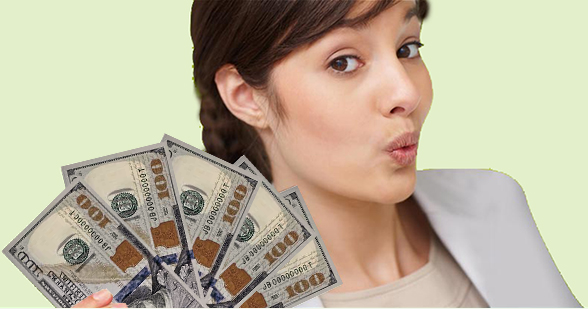 cash spot payday loans girl smiling with cash